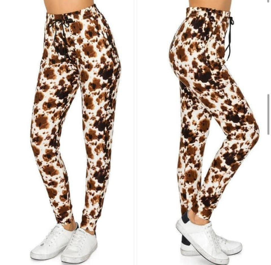 Cow Print Joggers
