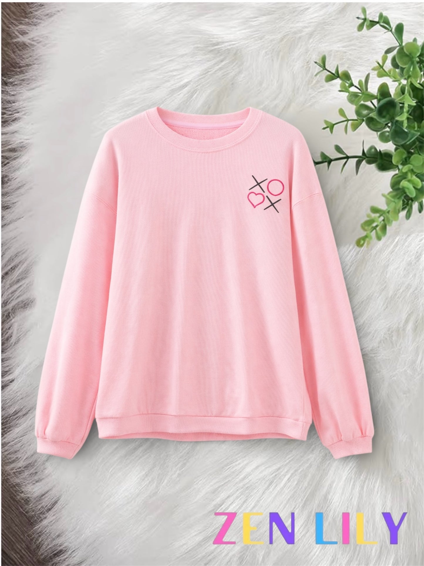 XO Ribbed Embroidered Top