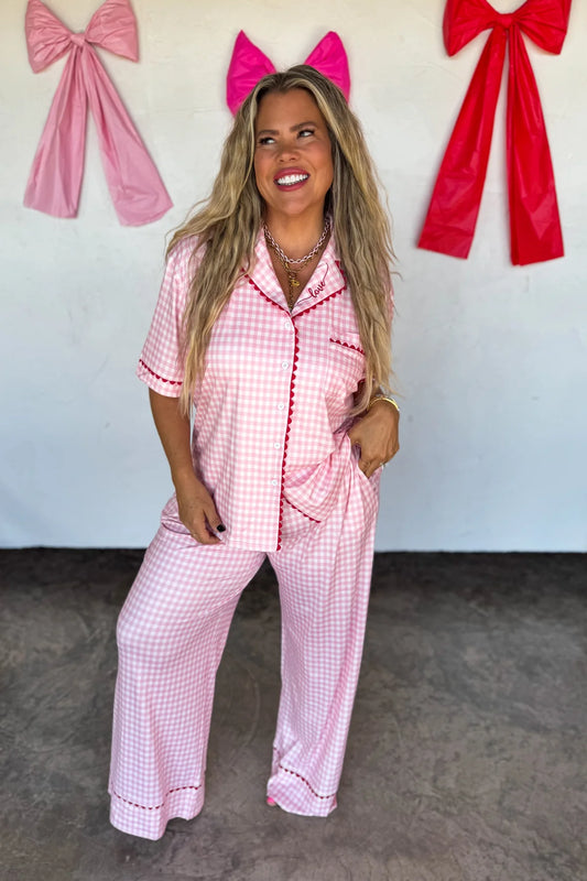 *Preorder-Gingham Love Luxe PJ Set