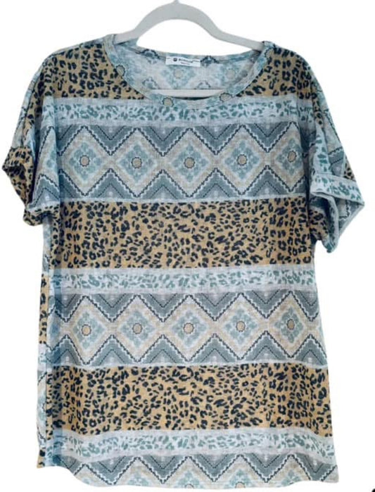 Mixed Print Knit Top