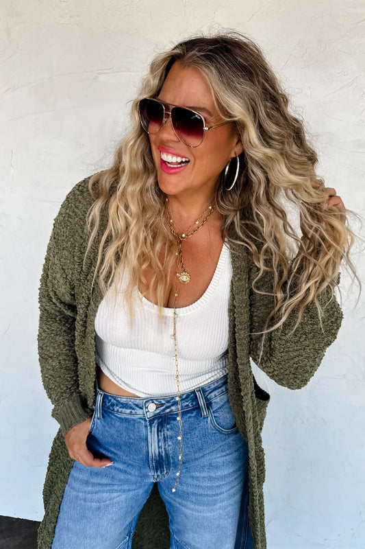 Preorder - Poppy Knit Popcorn Cardigan - 4 Color Options