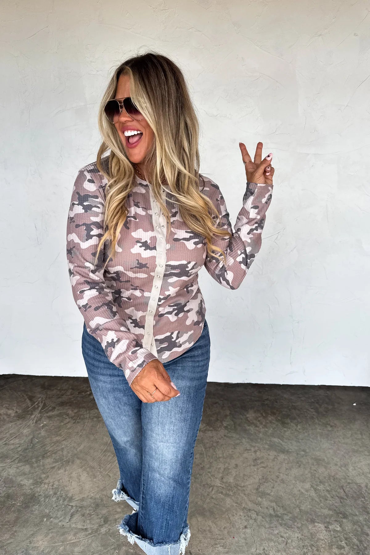 *Preorder-Kori Snap Button Waffle Top - 4 Options