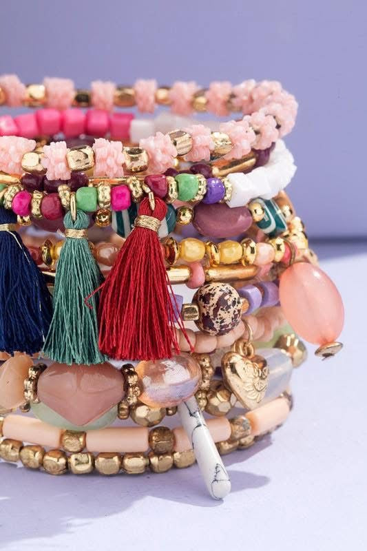 Multi Beaded Bracelet Stack