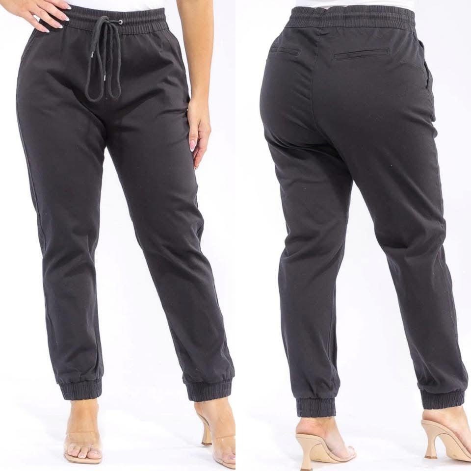 Denim Joggers in Black