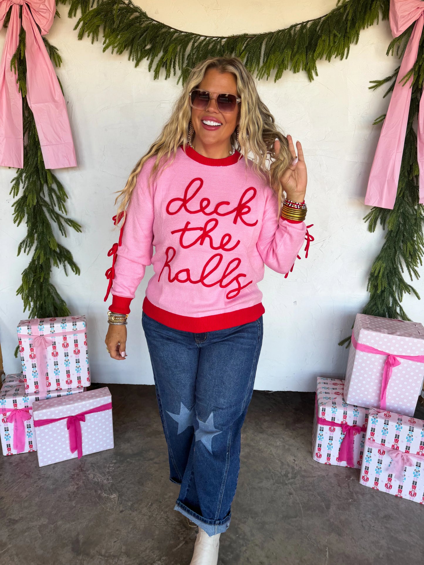 Deck The Halls Bow Sweater - 2 Options