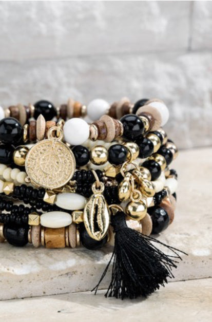 Boho Mixed Beads Bracelet Stack