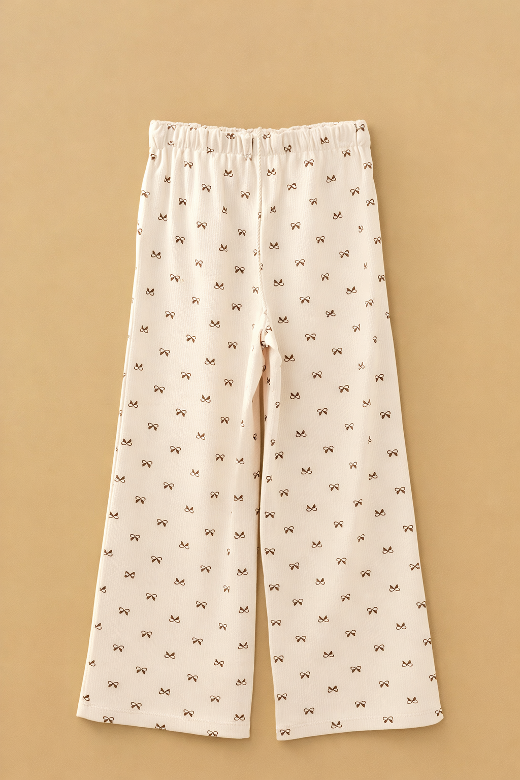 Bow Print Luxe Corduroy Elastic Waist Pants
