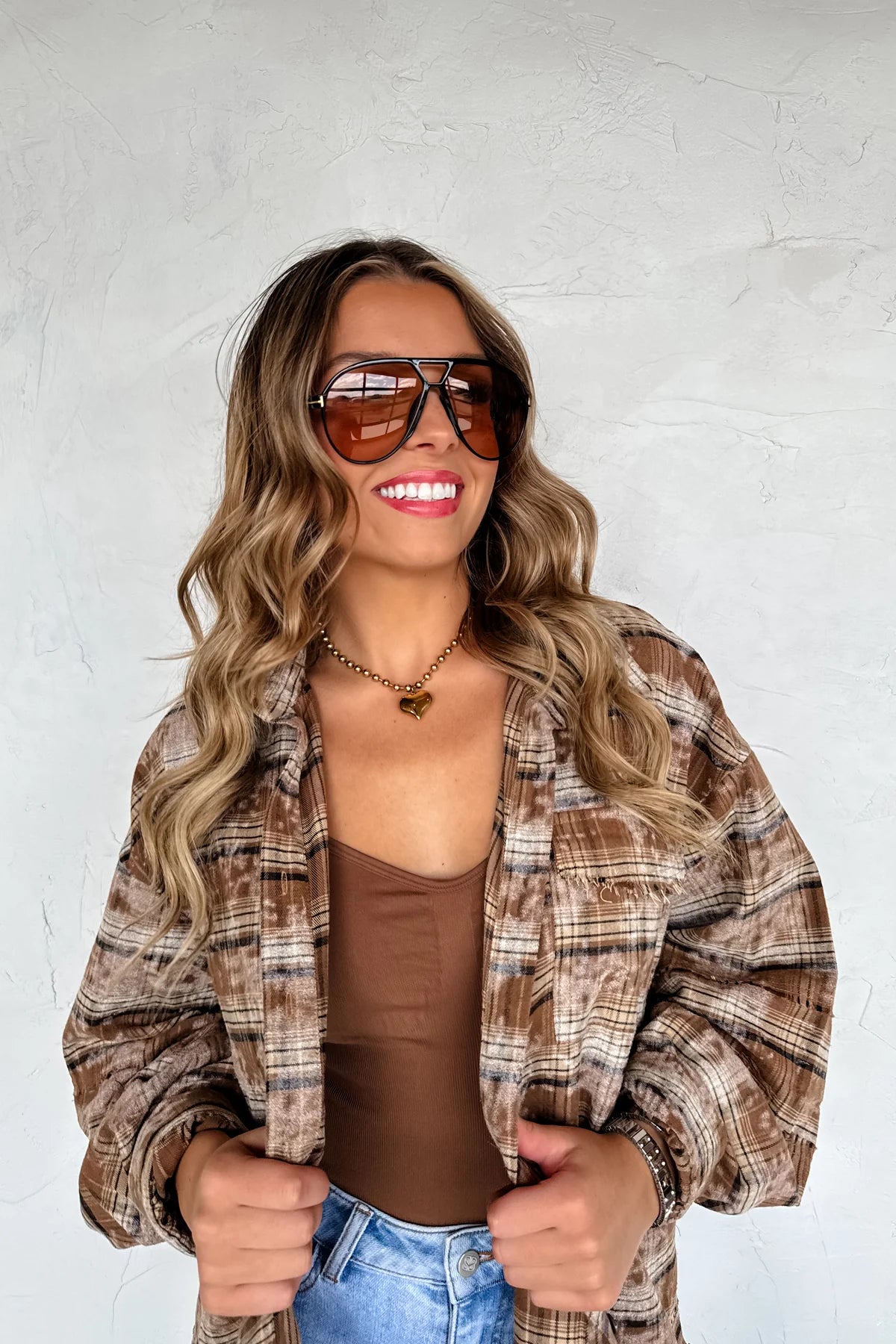Preorder - Juniper Bleached Plaid Top