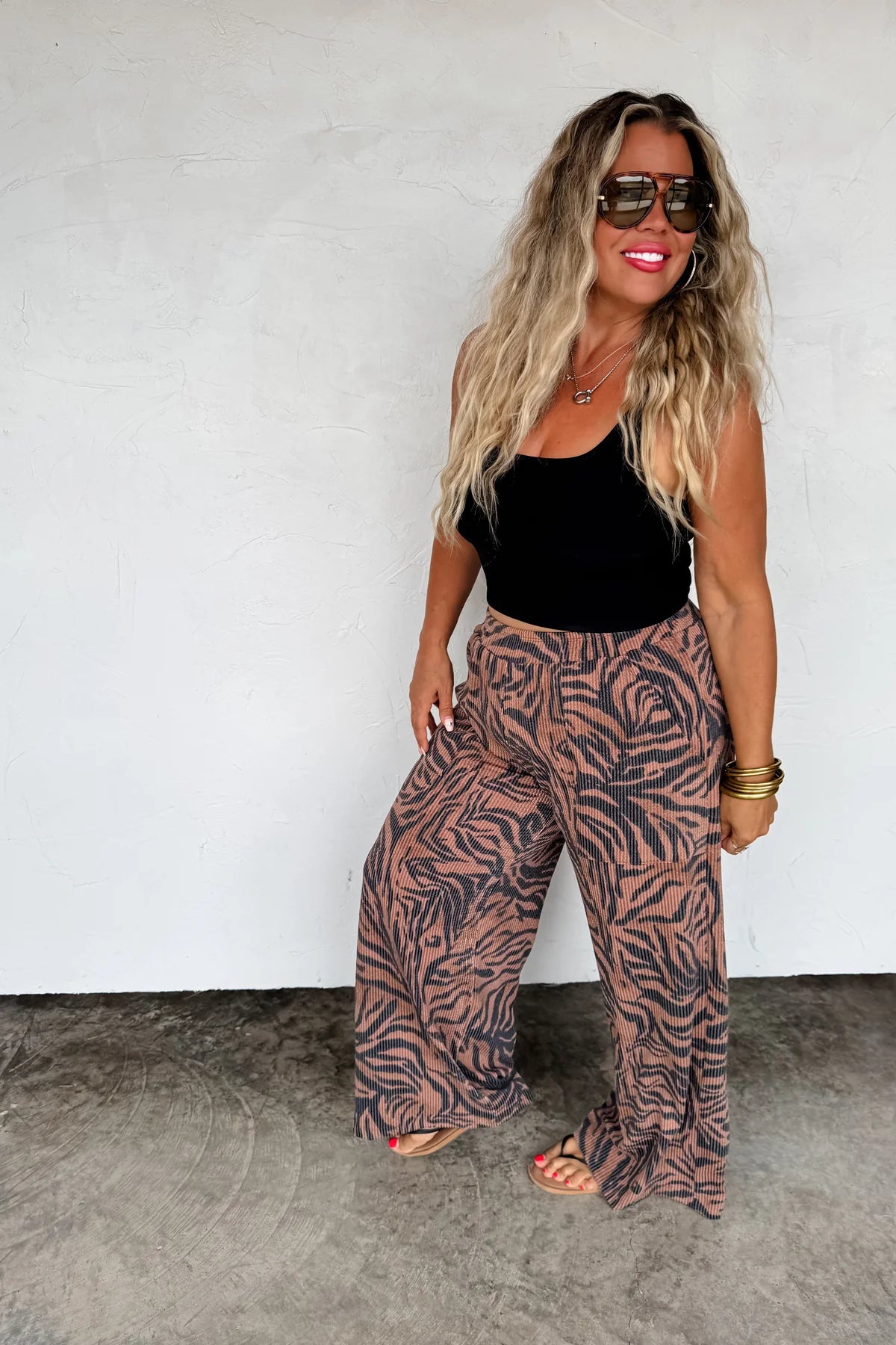 Preorder - Zebra Haddie Wide Leg Pants