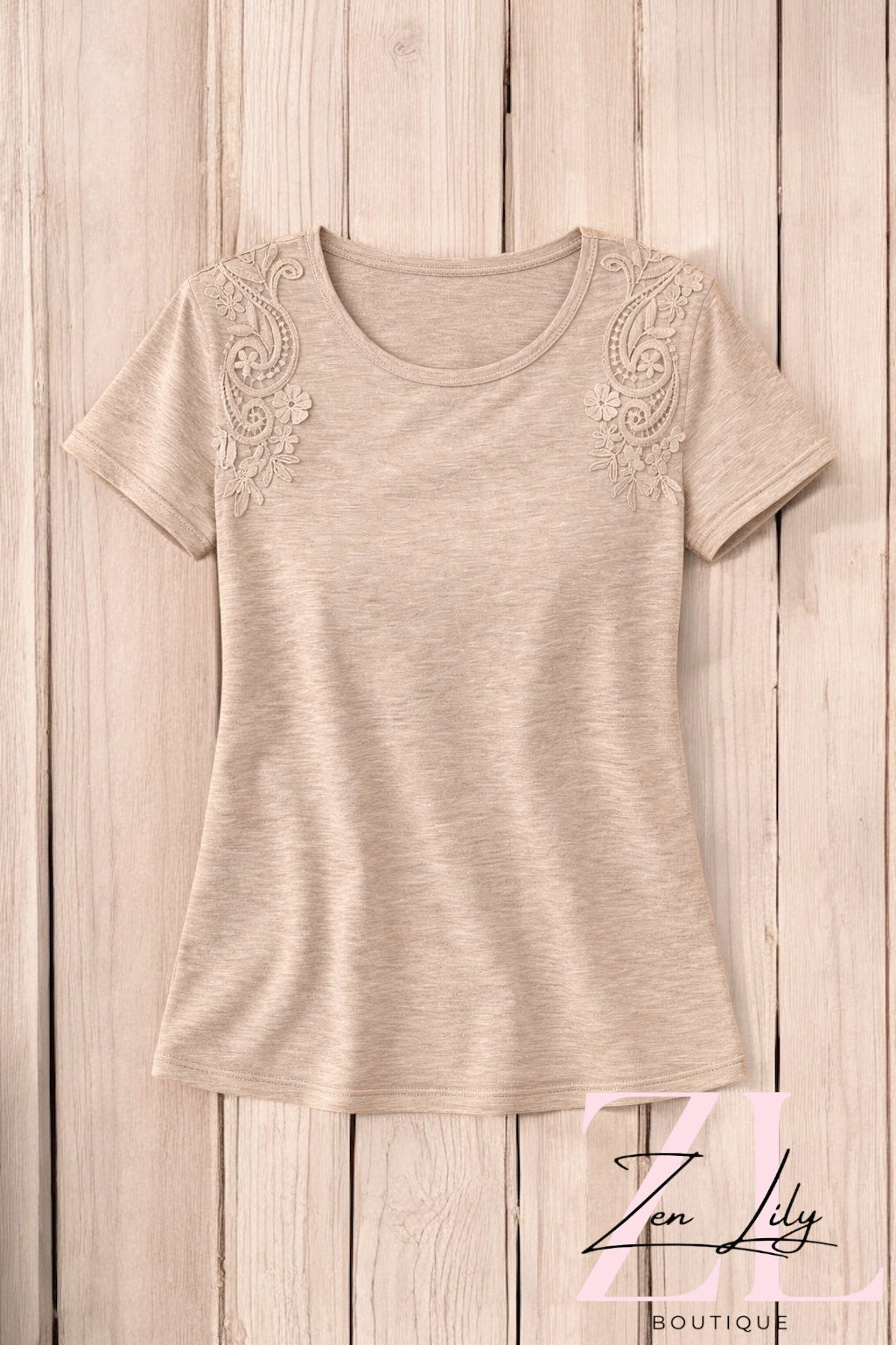 Lace Detail Round Neck Top