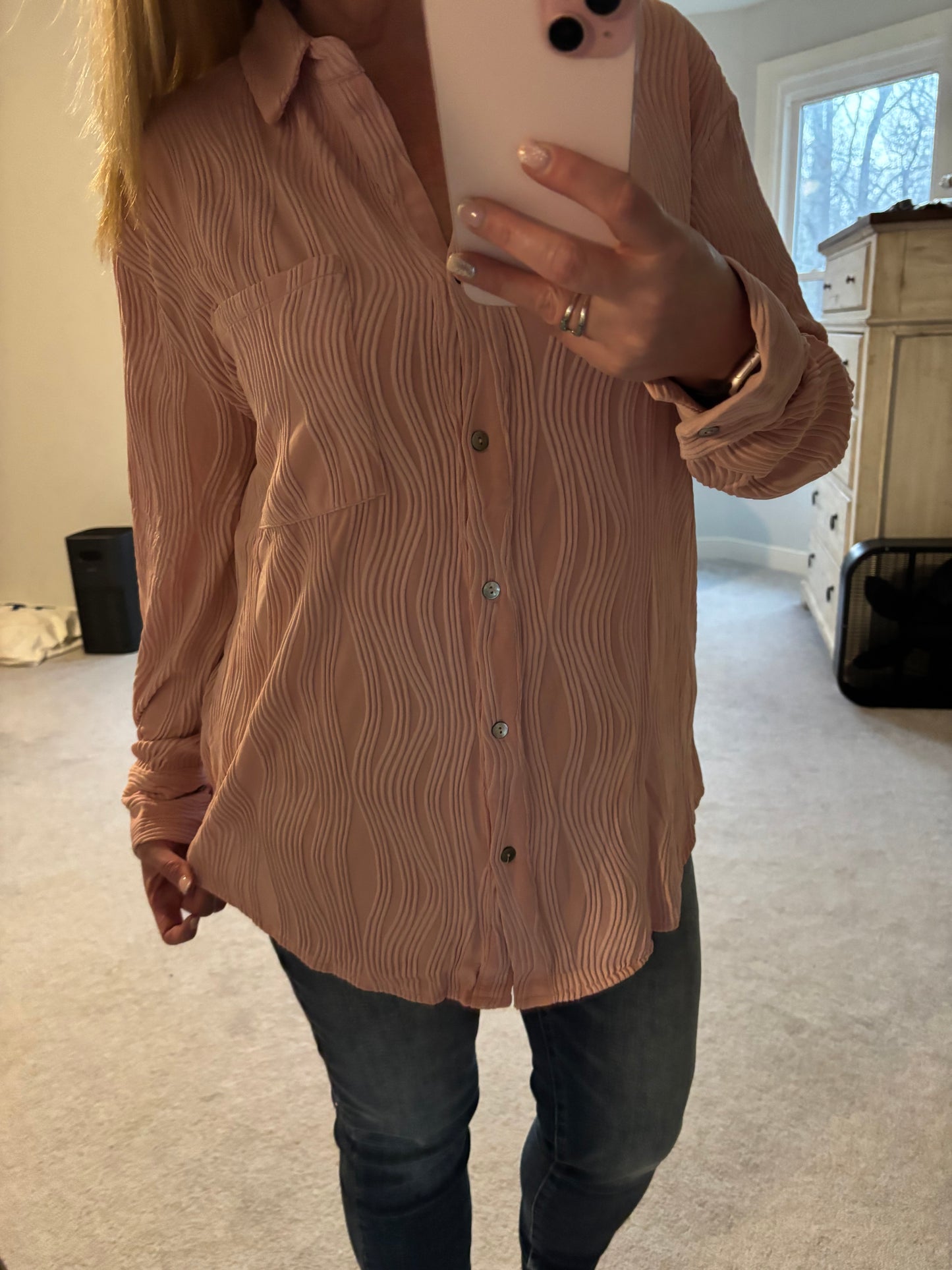 Button Up Top in Pink