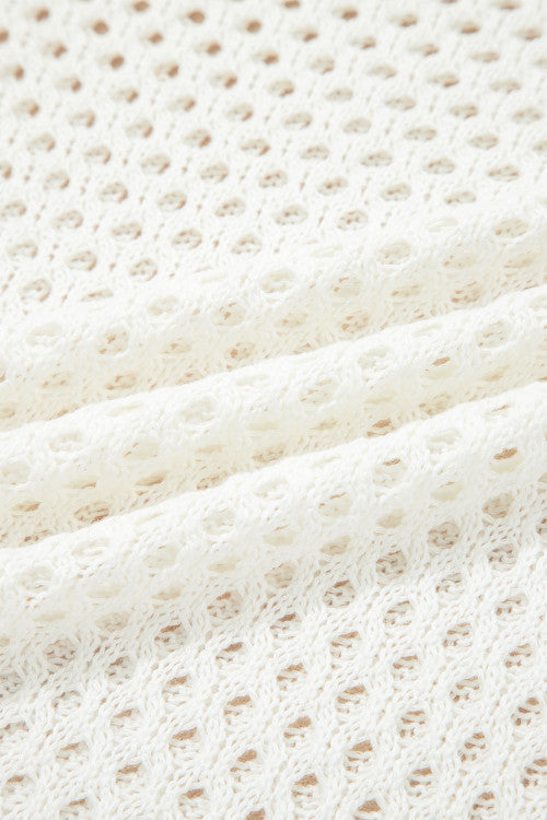 Hollowed Out Scalloped Trim Sweater