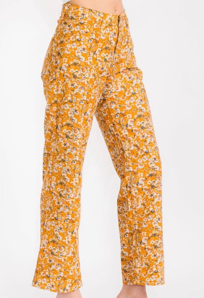 Floral Corduroy Pants