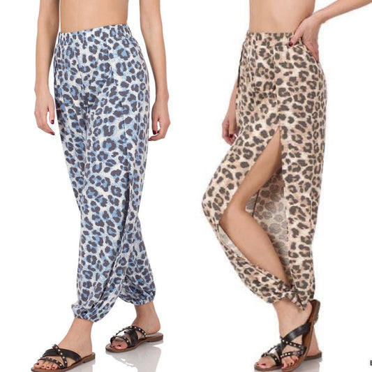 Leopard Split Pants