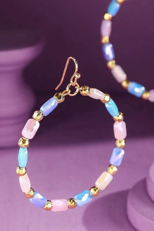 Round Beaded Dangle Earrings