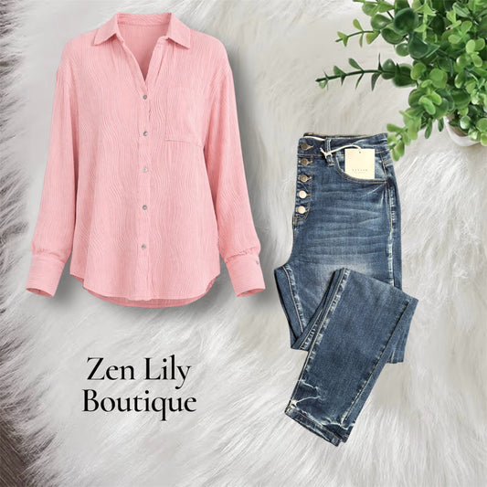 Button Up Top in Pink