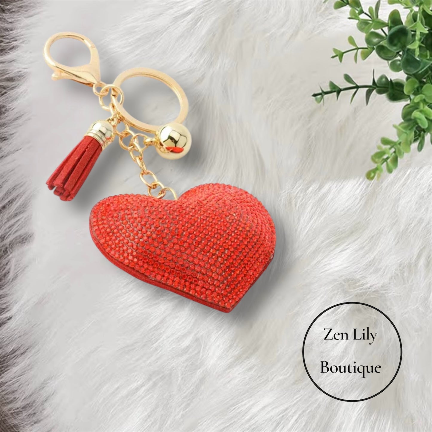 Red Sequin Heart Clip