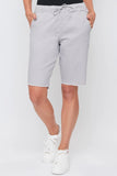 Elastic Waist Bermuda Shorts with Fray Hem - 2 Color Options