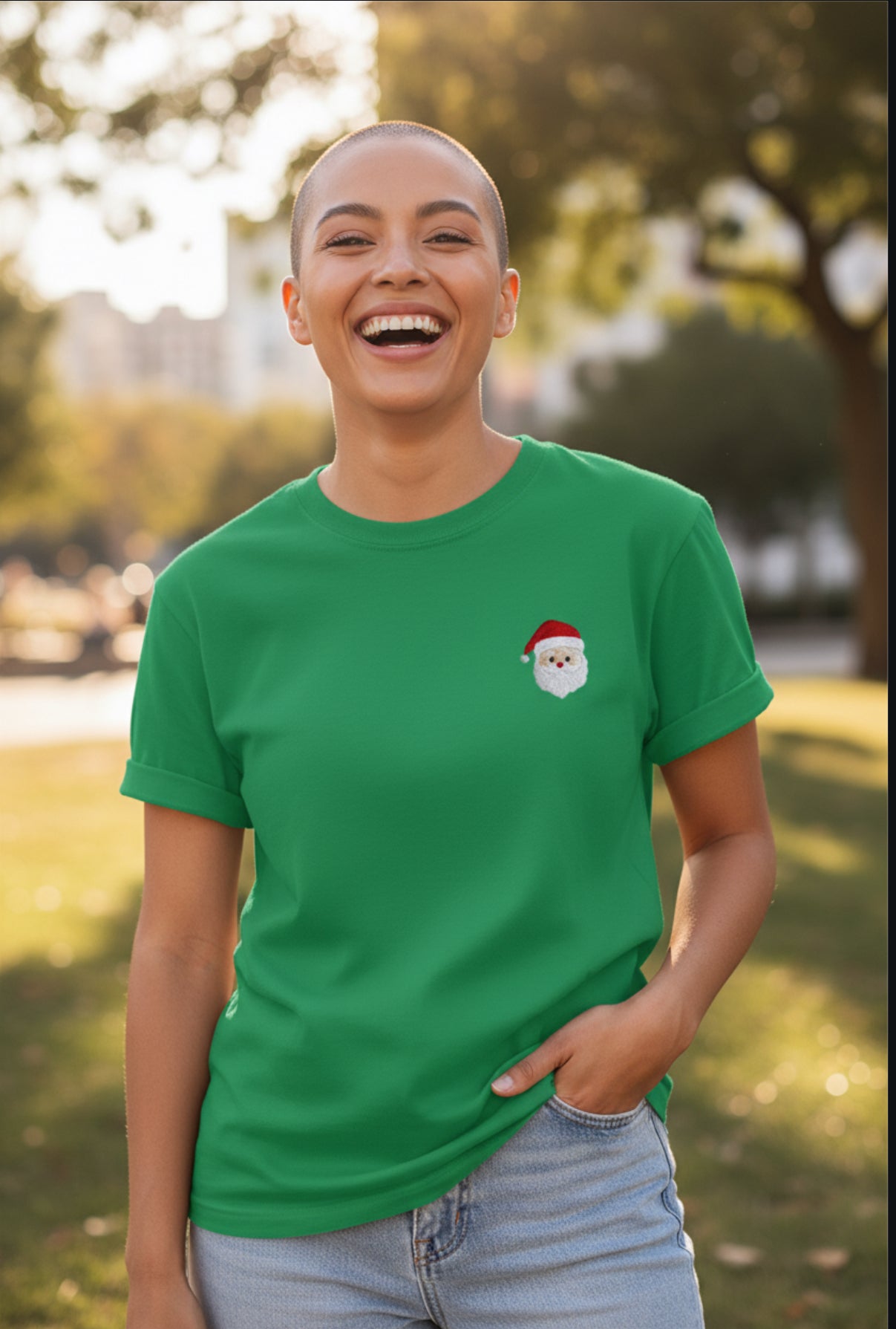 Embroidered Santa Tee