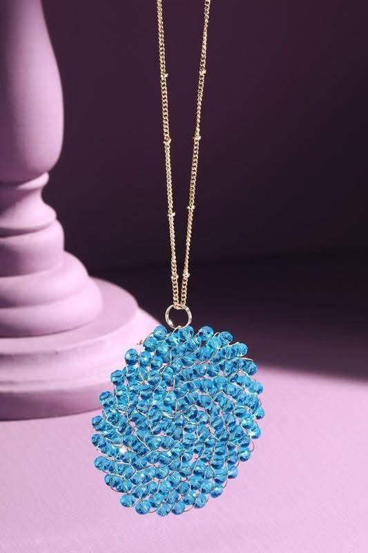 Long Beaded Circle Necklace