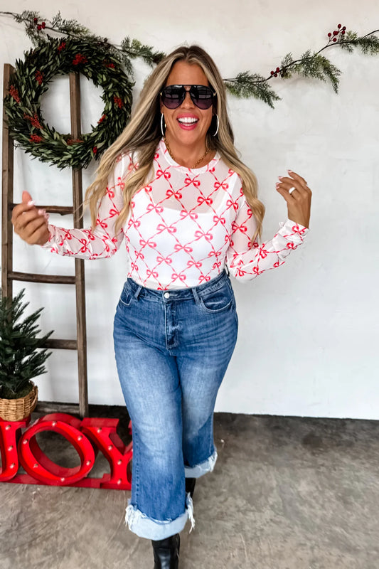 Preorder - Christmas Dress It Up Mesh Tops - Multiple Prints