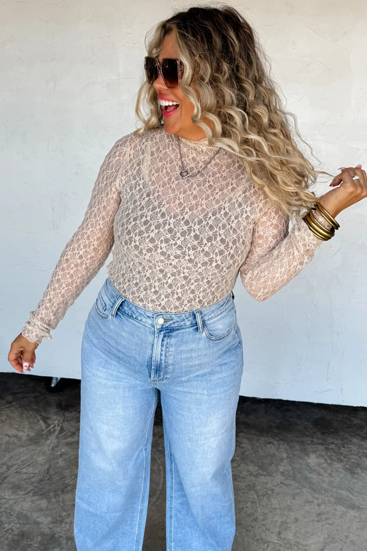 Preorder - Jolie Lace Thumbhole Top - Multiple Color Options