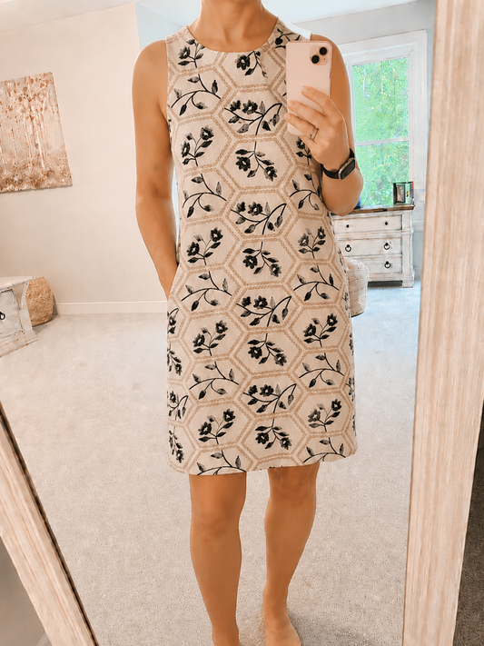 Floral Embroidered Hexagon Dress