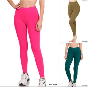 Elastic Waist Microfiber Leggings