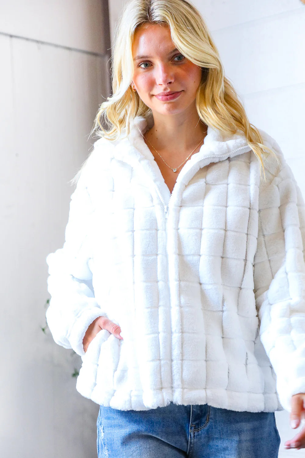 Checkered Fur Coat - 3 Options