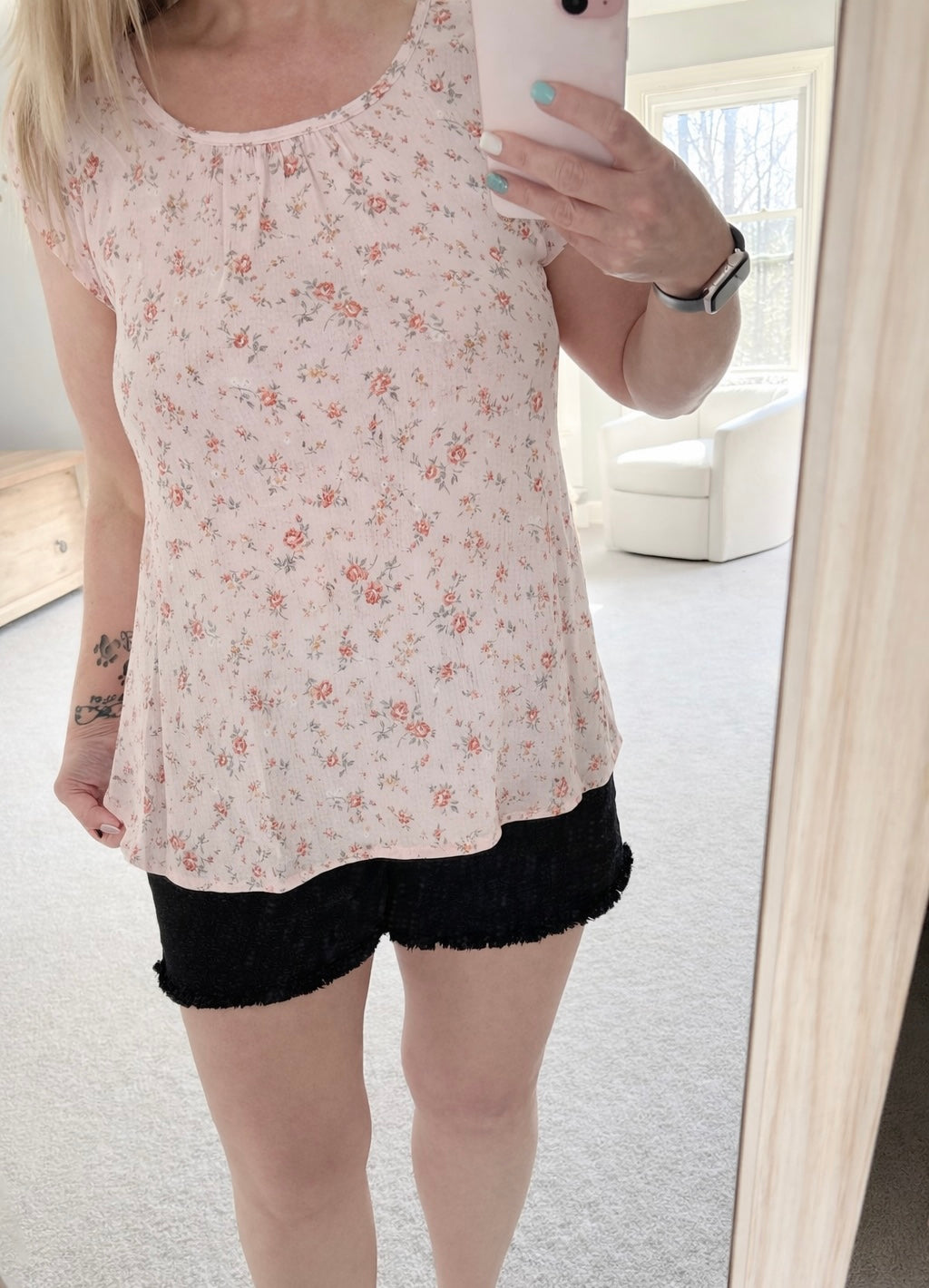Floral Keyhole Top