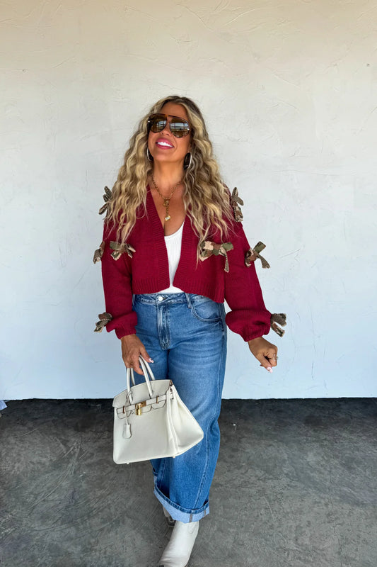 Preorder - Sloane Bow Knit Cardigan - Multiple Options