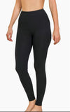 Elastic Waistband Leggings - 3 color options