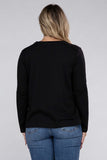 Plus Cotton Crew Neck Long Sleeve T-Shirt - Multiple color options