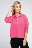 Brushed Melange Hacci Collared Sweater - 5 Color Options