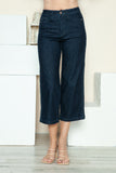 Judy Blue Side Seam Braid Detail Crop Wide Leg Jeans