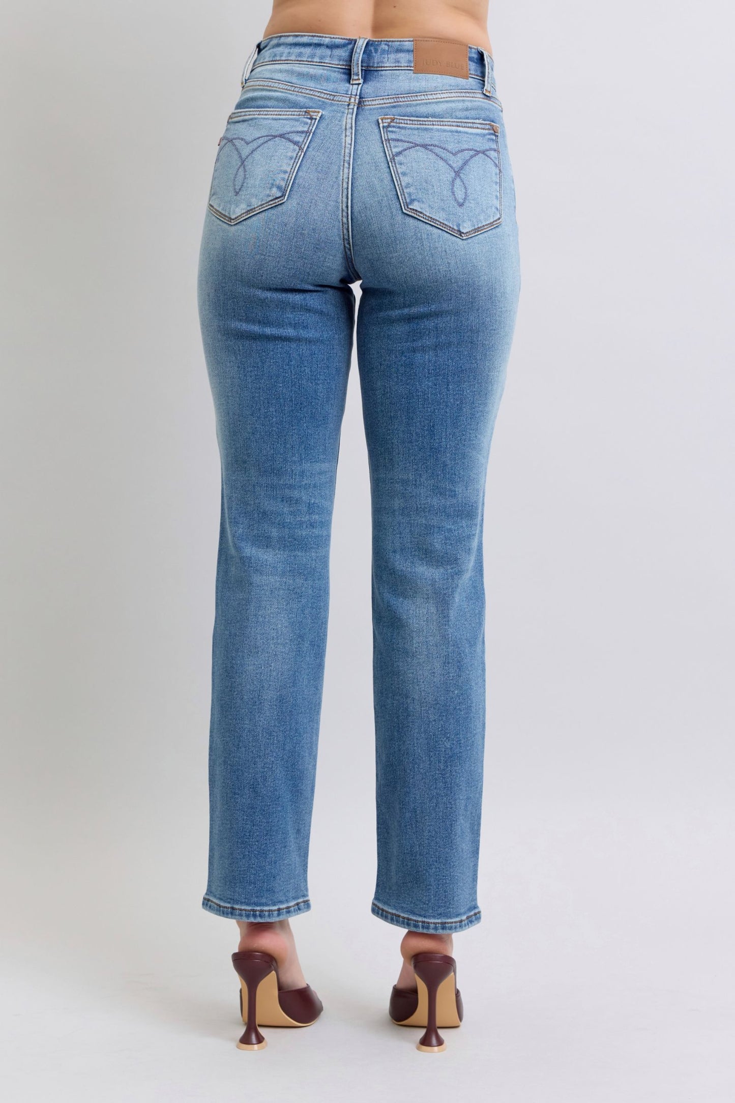 Judy Blue Wash Thermal Straight Jeans with Pockets