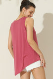 Round Neck Button Side Tank-multiple color options