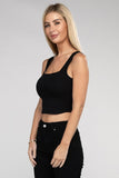 Cotton Square Neck Cropped Cami Top - 6 Color Options