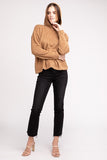 Hooded Brushed Melange Hacci Sweater - Multiple Colors Available