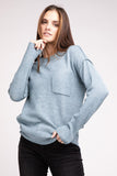 Melange Hi-Low hem Round Neck Sweater - Multiple Colors Available