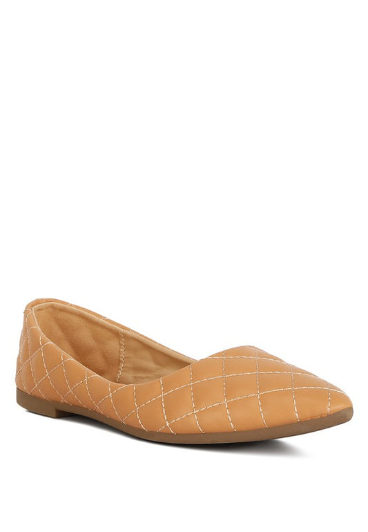 Rikhani Quilted Detail Ballet Flats -3 Color Options