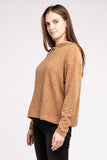 Hooded Brushed Melange Hacci Sweater - Multiple Colors Available