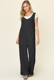 Textured Sleeveless Wide Leg Jumpsuit - Multiple Color Options