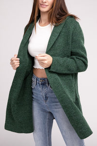 Hooded Open Front Sweater Cardigan - Multiple Colors Available