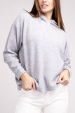 Hooded Brushed Melange Hacci Sweater - Multiple Colors Available