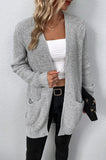 Open front waffle sweater cardigan