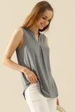 Ninexis Notched Sleeveless Top-multiple options