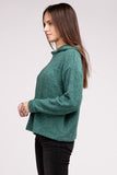 Hooded Brushed Melange Hacci Sweater - Multiple Colors Available