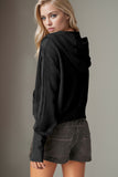 Waffle-Knit Zip Up Long Sleeve Hooded Jacket - Multiple colors