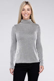 Ribbed Turtle Neck Long Sleeve Top - 2 color options